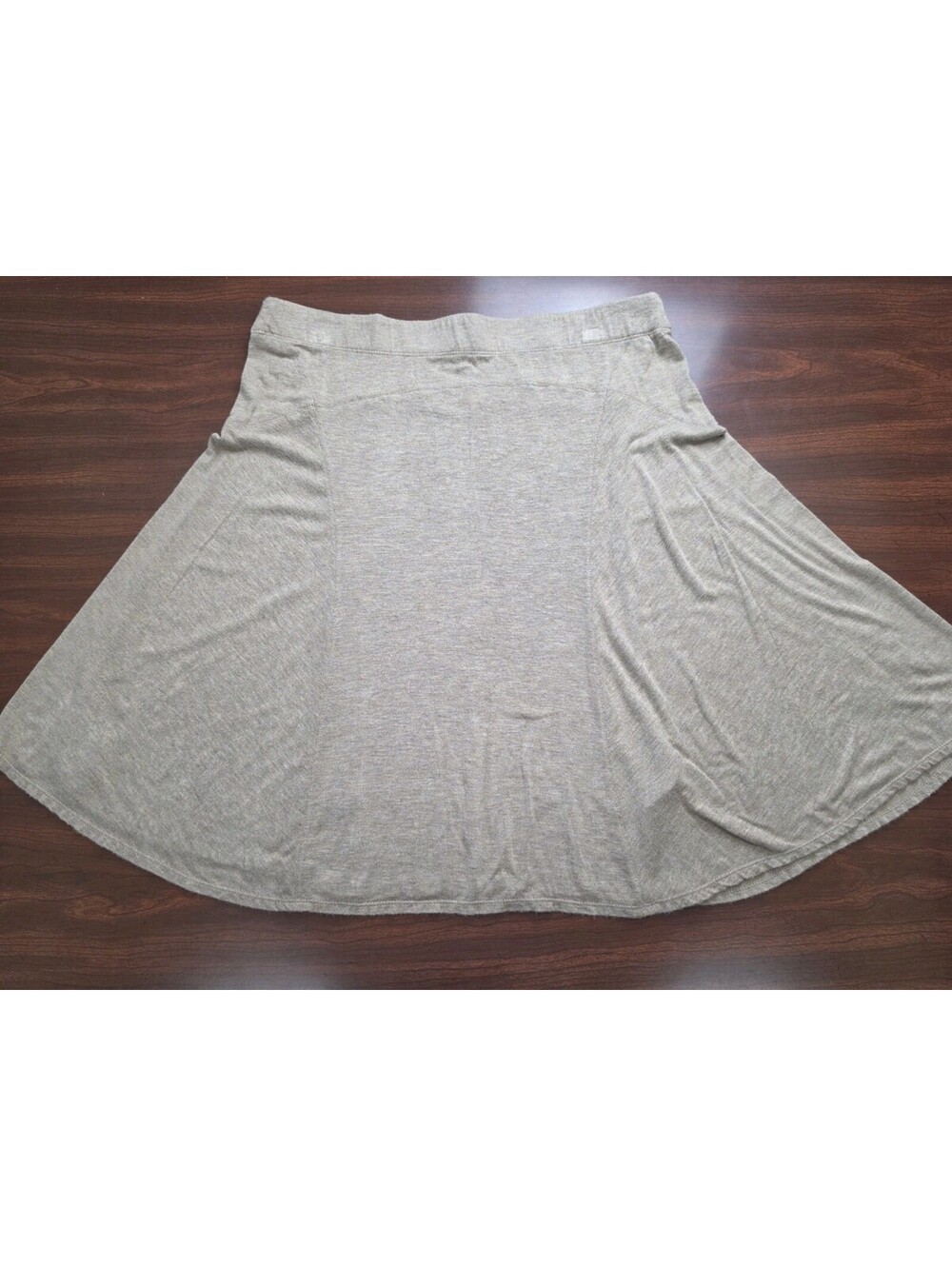 Max Studio Large Taupe Heather Knit A Line Skater Casual Skirt Everyday Comfort